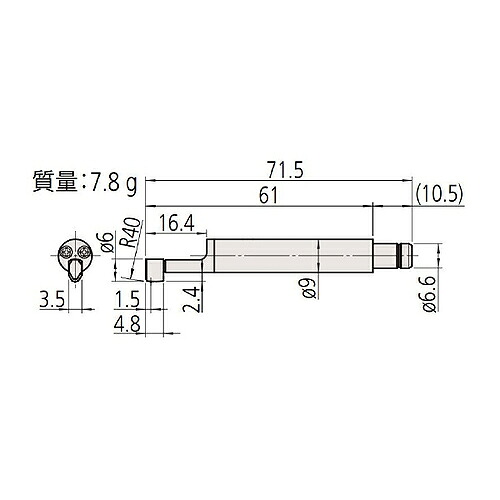 ミツトヨ 粗さ測定機 付属品 178-281/SR-10検出器 (溝付)
