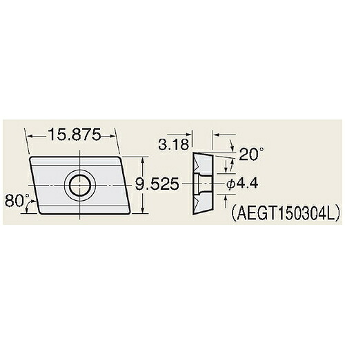 日研仕立て上げる所 インサートチップ ( AEG16-F2 KW10 ) 【10個仕掛ける】