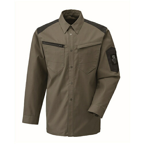 日新被服 長袖シャツ ( SR2741-743-8L モクベージュ )