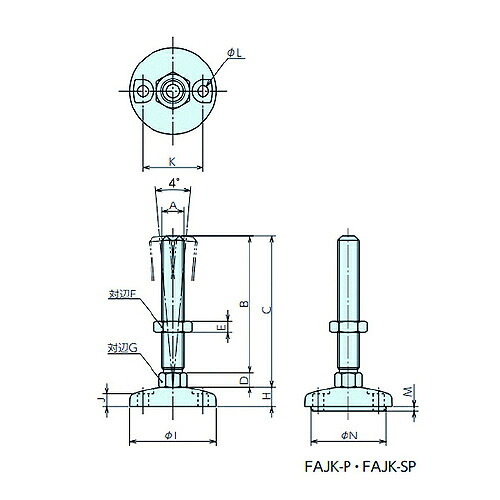 ナベヤ フットジャッキ FAJK型 ( FAJK20200-80SP ) 【2個仕掛ける】 DIY・工具-花・ガーデン・DIY