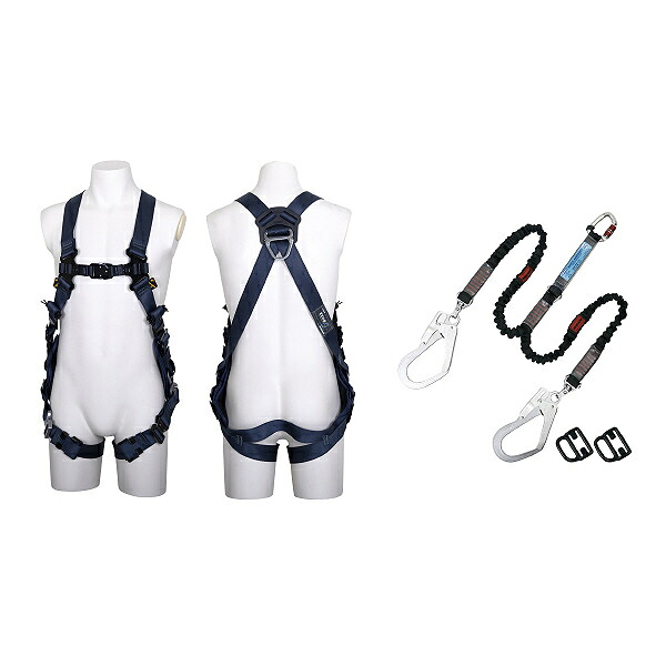 藤井電工 墜落制止用器具フルハーネス型ランヤード付 ( TH-520V+2NV93SV-OT-BL-M-2R23SG )