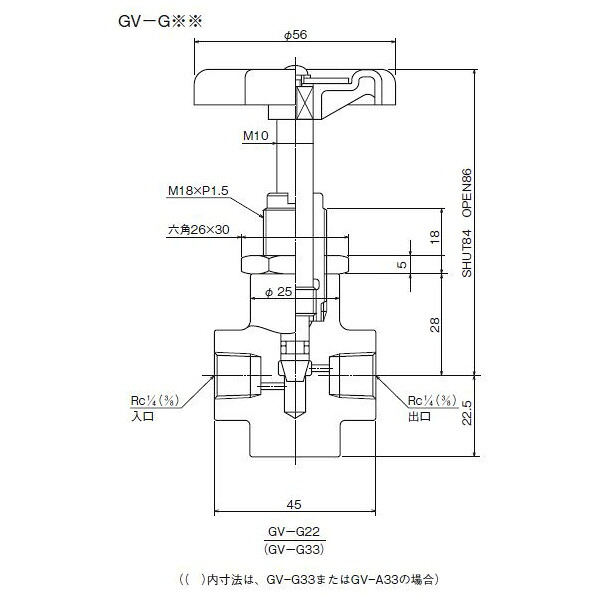 ダイキン 翦断応力計用立ちふさがる弁 ( GV-G33 )
