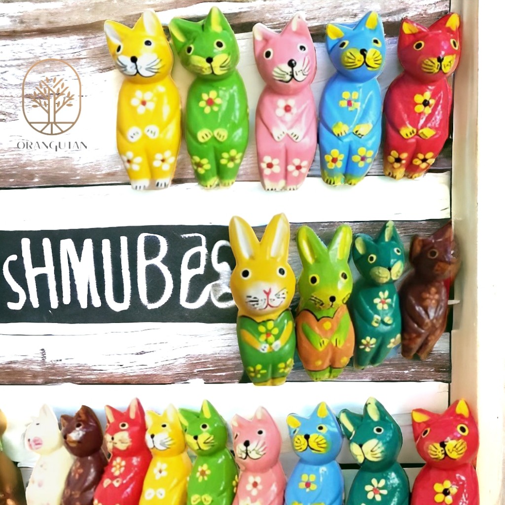 楽天市場】10000005 アジアン雑貨 木彫り 猫 パープル アニマル ねこ