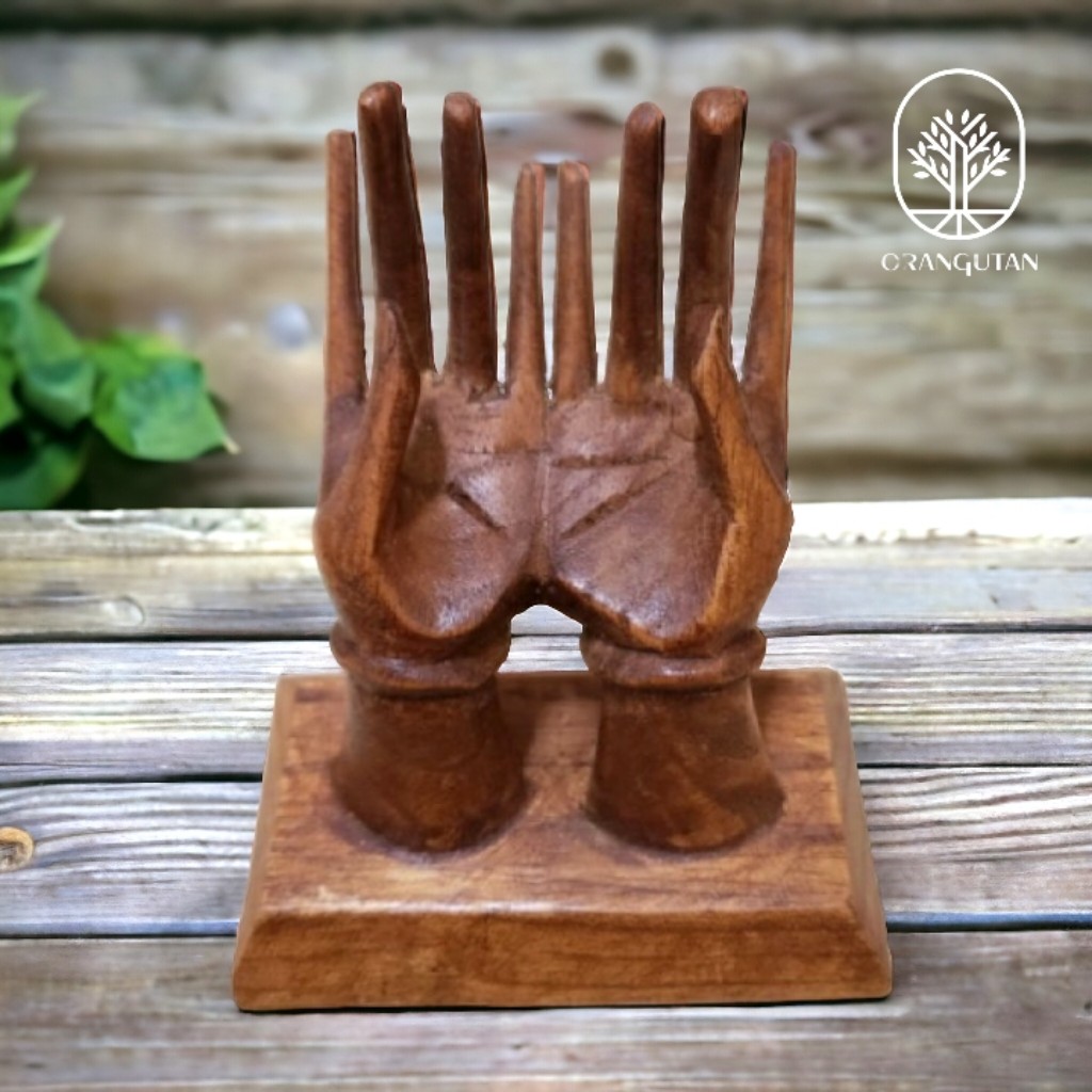 【彫刻】右手　金属製置物　木製台座　オブジェ　美術工芸品　モダンアート 手型 楽天市場】置物 オブジェ 木彫り 仏像 猛虎毘沙門天 張暁銃作 檜