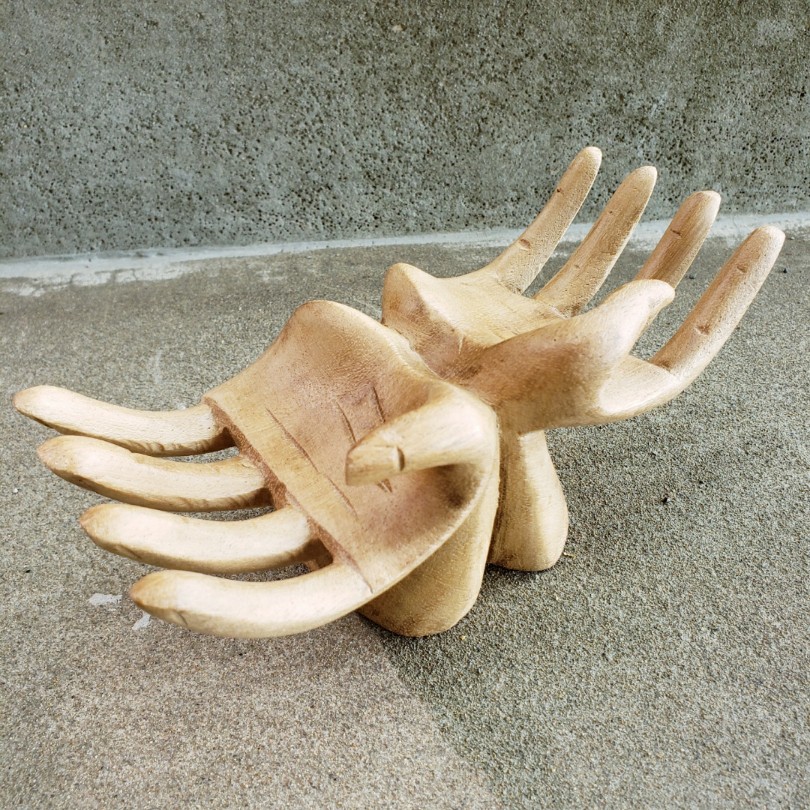 楽天市場】アジアン雑貨 木彫りのオブジェ ウッドハンド (左手) 置き物