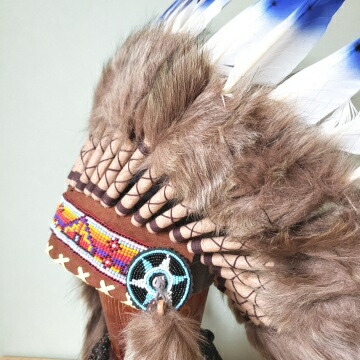 ウォーポークボンネット ウイングかんむり Wn 15 青碧ぽち 原住民 アメリカ インディアン シャポー コスプレ 羽根飾り パーティ ハロウィン Cannes Encheres Com