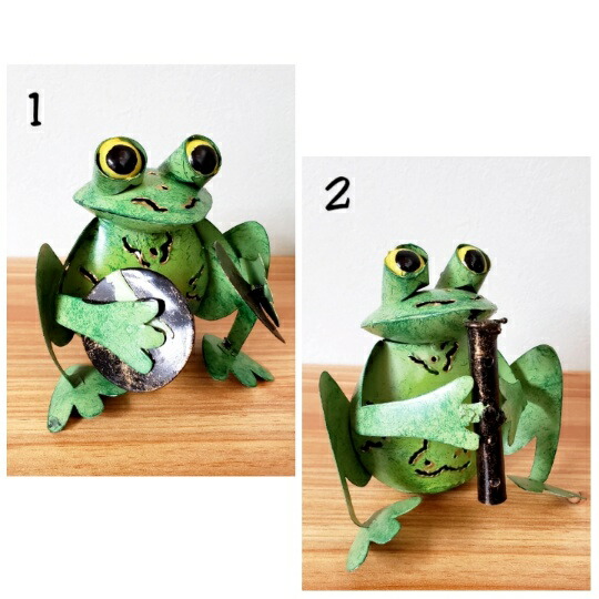 ブリキ雑貨 カエル お末香ランペ カエル タンバリン ティン ホイッスル アジアン雑貨 バリ雑貨 Foxunivers Com