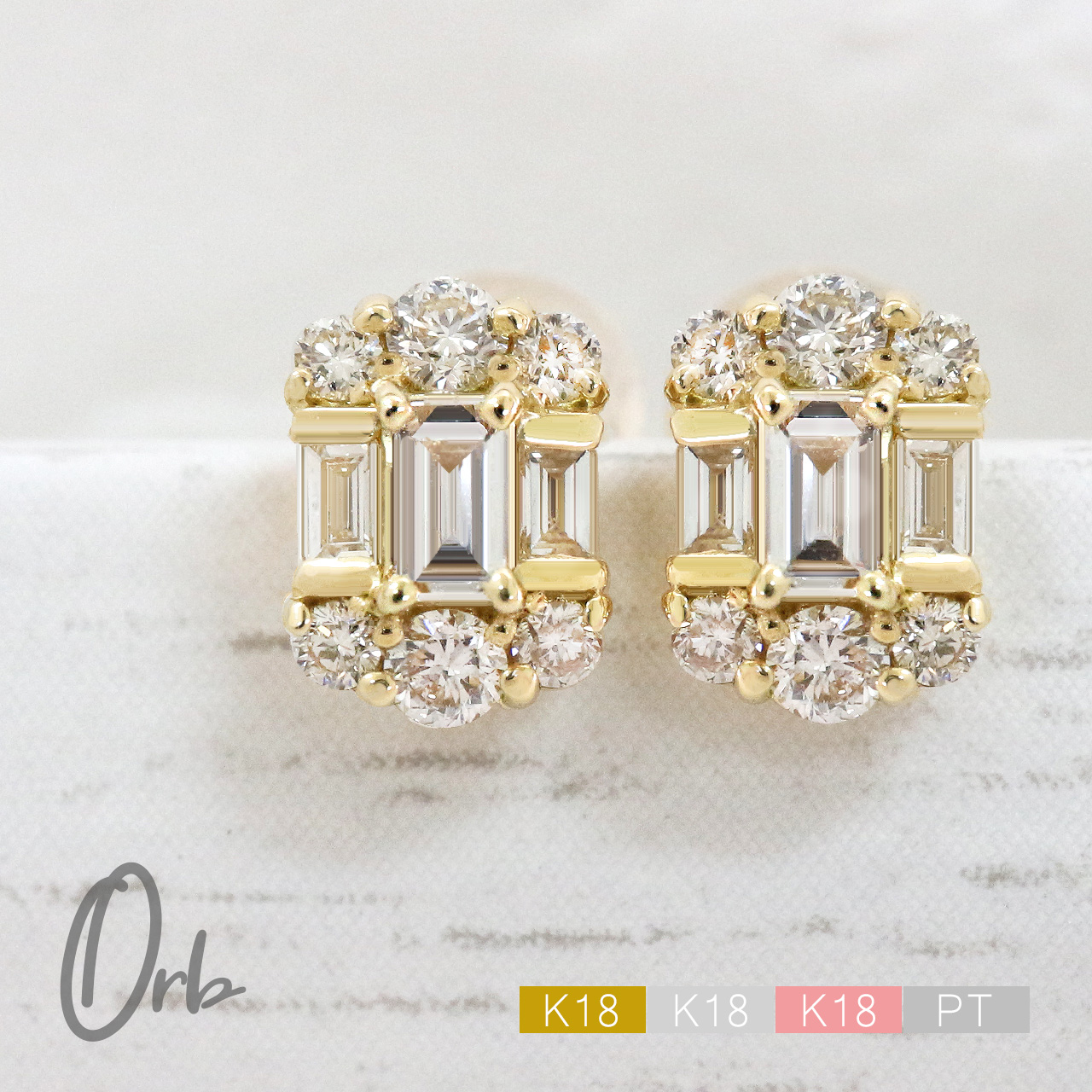 楽天市場】k18 pt ダイヤモンド ピアス ペアシェイプ 0.4ct