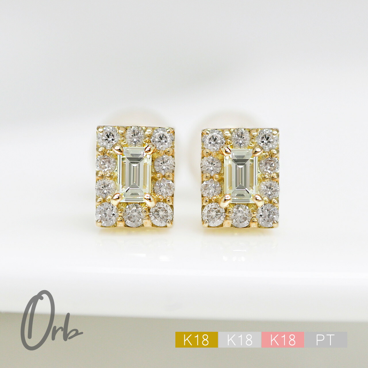 バケットカット　ダイヤモンド　ピアス　プラチナ 楽天市場】Pt900【0.6ct】バケットカット ダイヤモンド ピアス