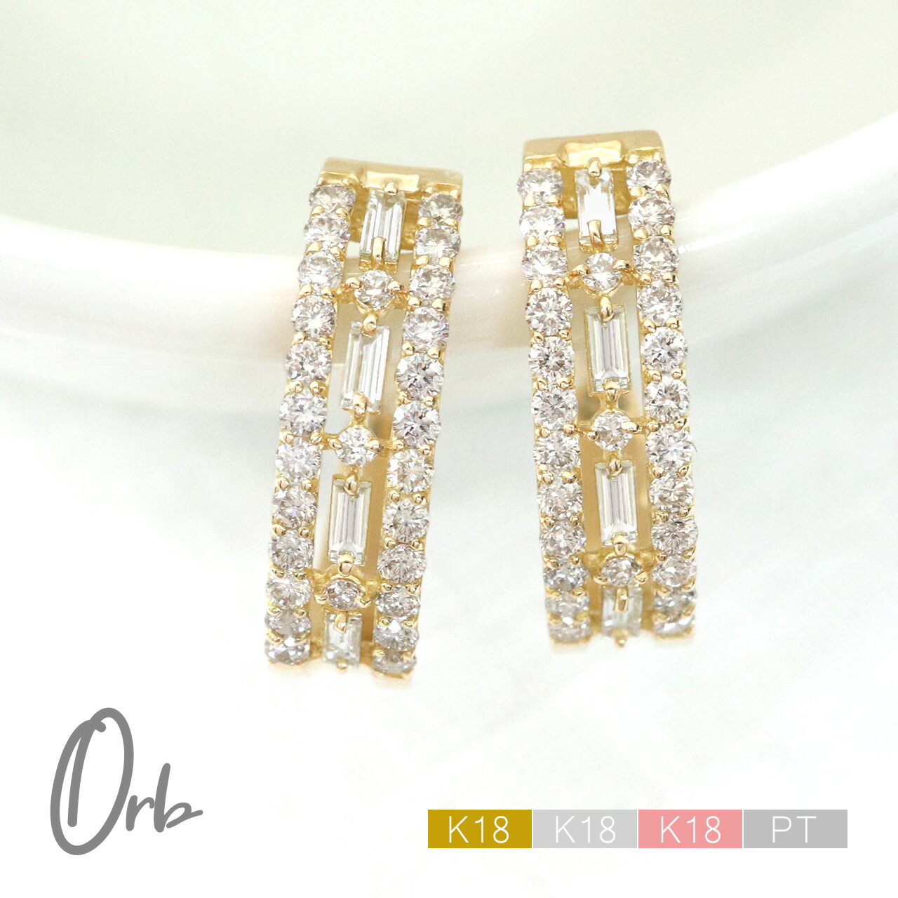 楽天市場】k18 pt ダイヤモンド スタッド ピアス 0.4ct ペア