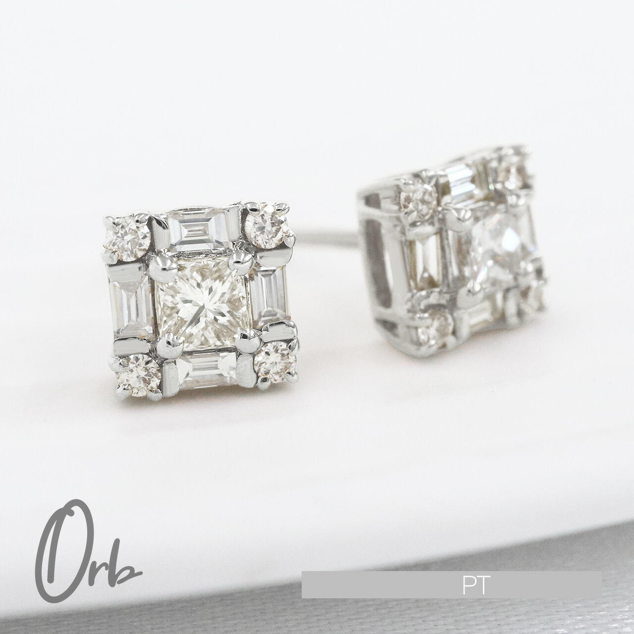 ダイヤ付ピアス SJX W】LAB-GROWN DIAMOND (SYNTHETIC DIAMOND)CLICK HOOP