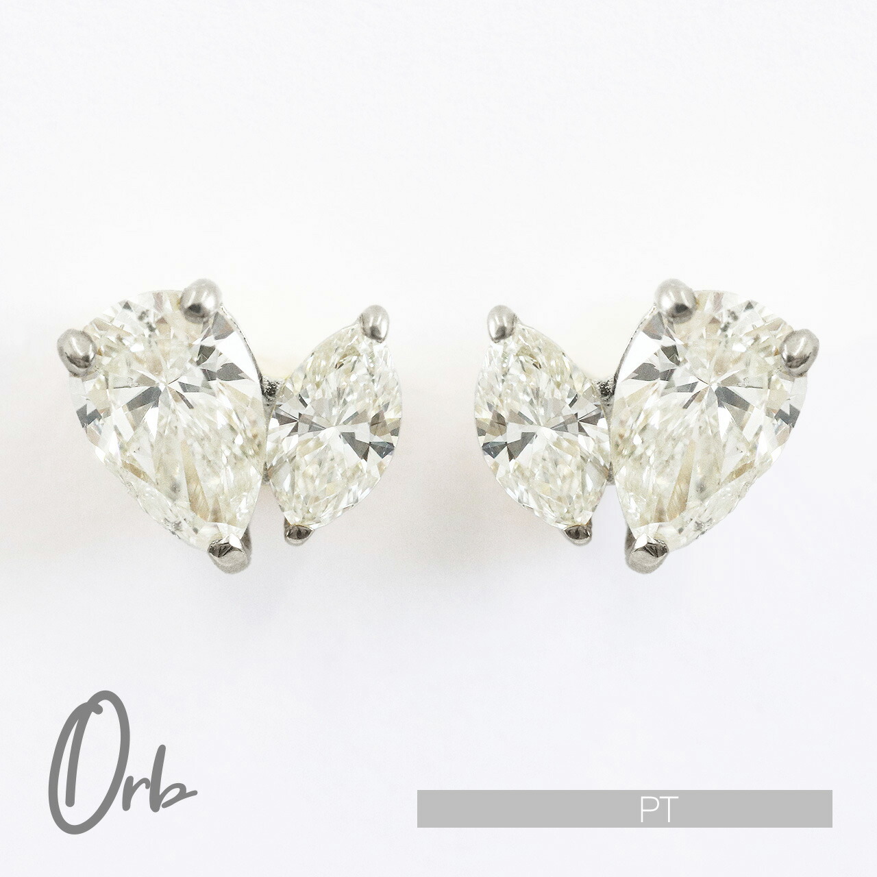 楽天市場】ペアシェイプ マーキス ダイヤモンド ピアス 0.5ct