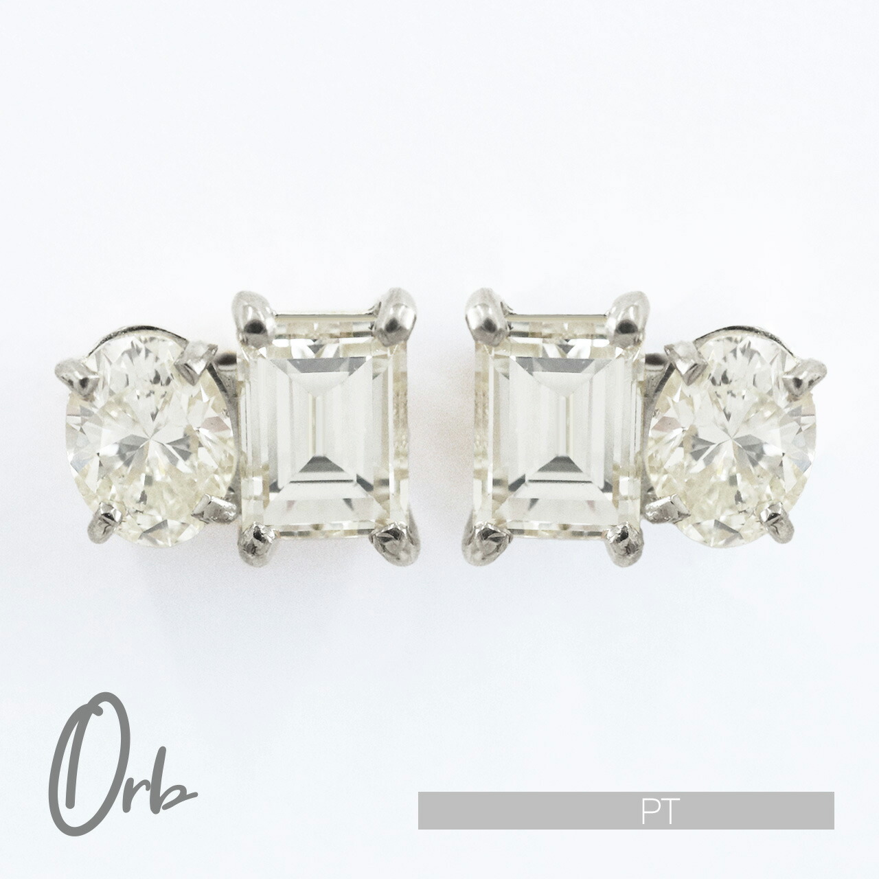 オーバルカット バゲット ダイヤモンド ピアス 0.6ct レディース ジュエリー PT プラチナ オーバル バゲットカット スクエア ダイヤ スタッド 日本製
