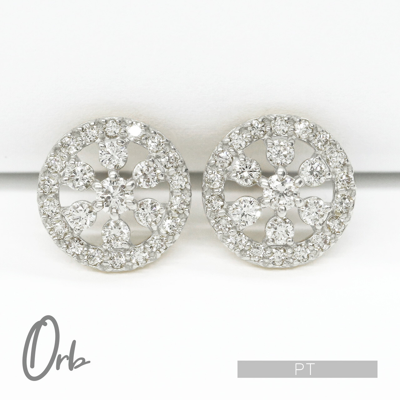 pt900 ダイヤモンド ピアス 0.5ct フラワー サークル ダイヤピアス プラチナピアス プラチナ ダイヤ 花 プレゼント レディース スタッド 日本製