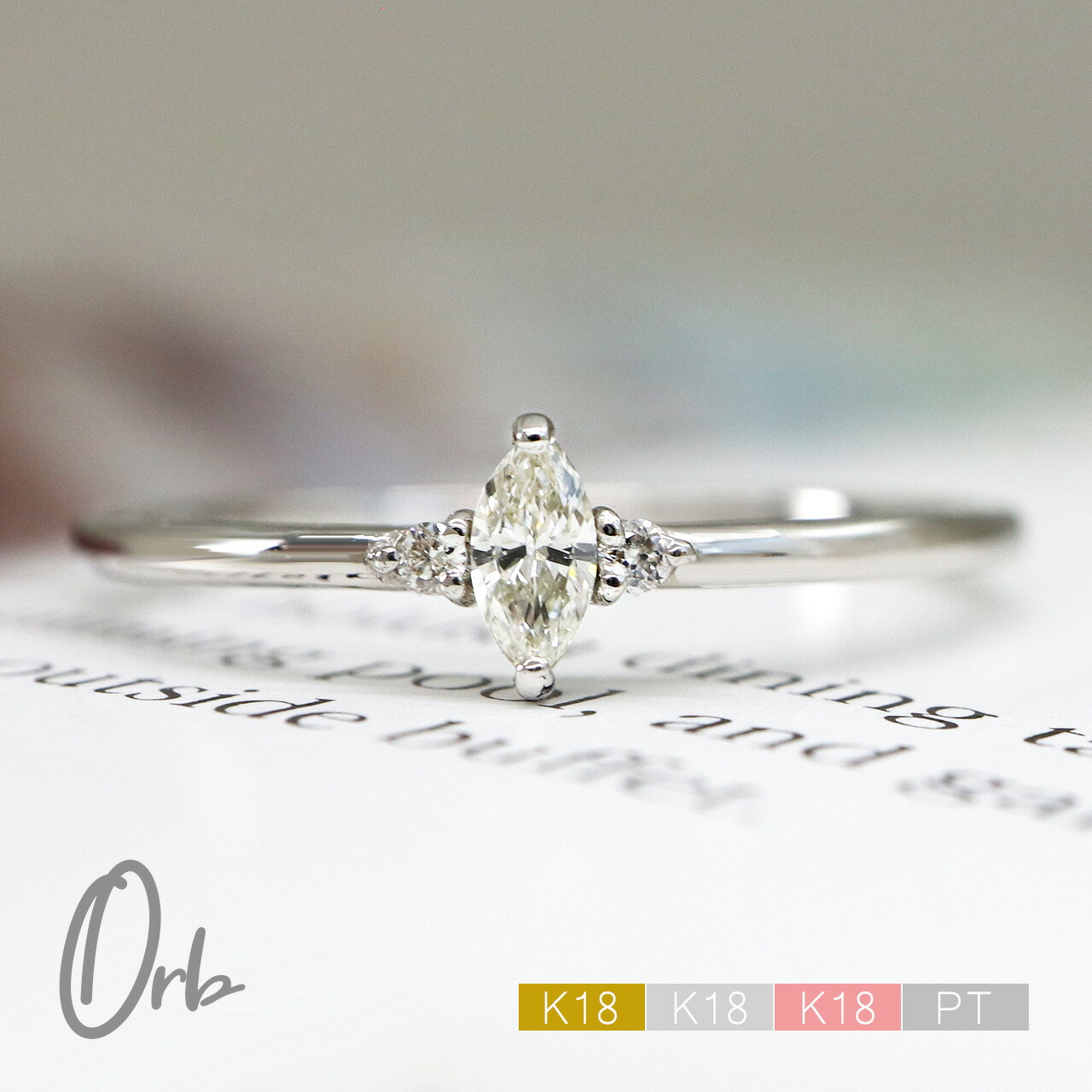 ダイヤ リング マーキスカット ダイヤモンド プラチナ リング ドッツ 指輪 ダイヤモンド リング 3.063ct I1-FANCY LIGHT YELLOW-マーキス