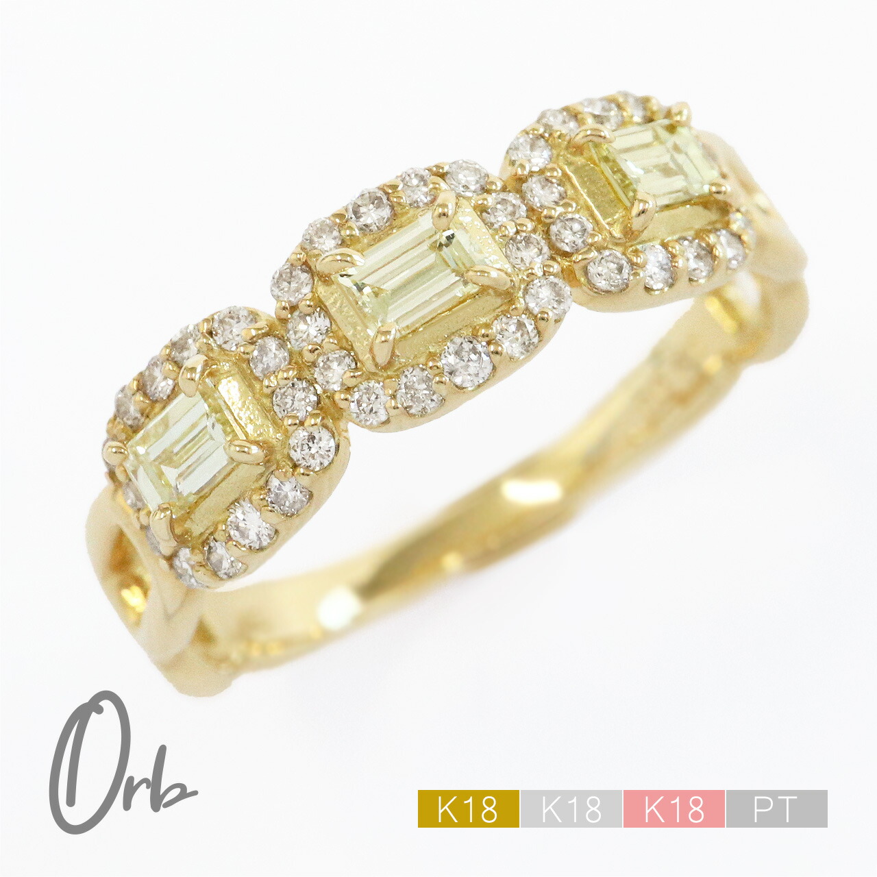 ダイヤモンド リング レディース ジュエリー バゲットカット 0.5ct k18 18金 ゴールド pt900 プラチナ バケット チェーン 指輪 ゆびわ 0.5カラット 日本製