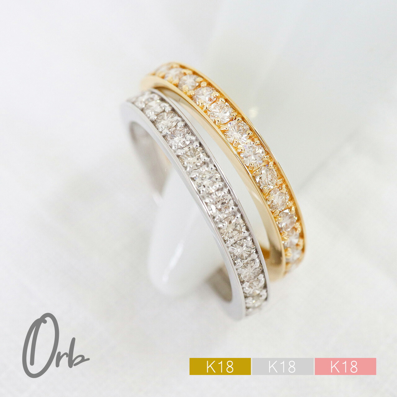 楽天市場】1ct ダイヤモンド コンビネーション リング k18 pt900