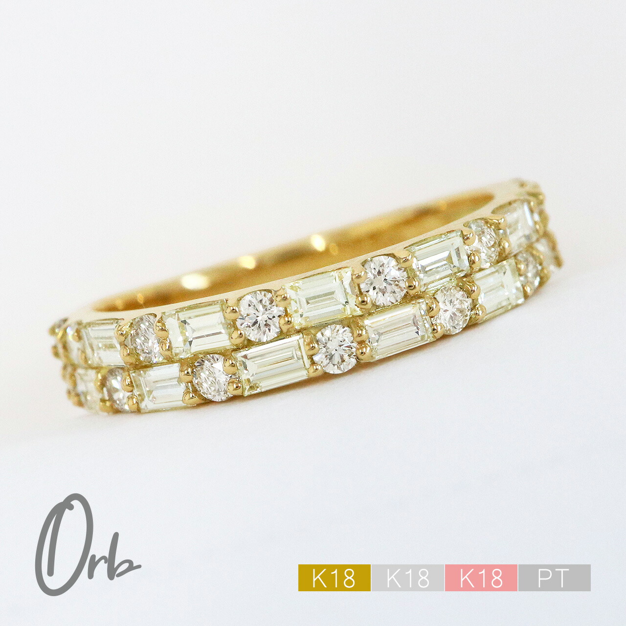 K18　ダイヤモンドリング 楽天市場】k18 エタニティ リング ダイヤモンド 0.2ct レディース