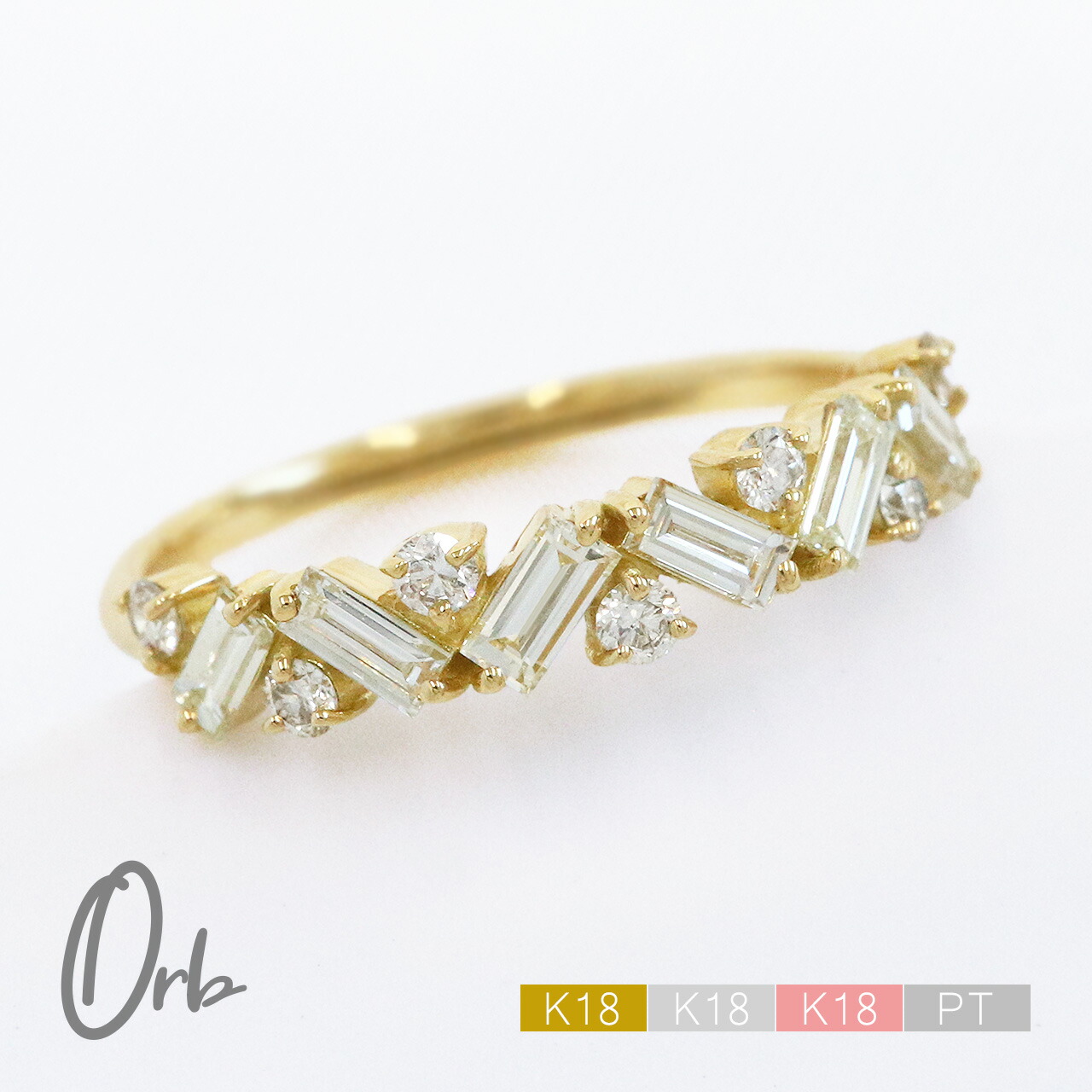 【JB-1504】Pt900/K18 天然ダイヤモンド リング JB-1504】Pt900/K18 天然ダイヤモンド リング