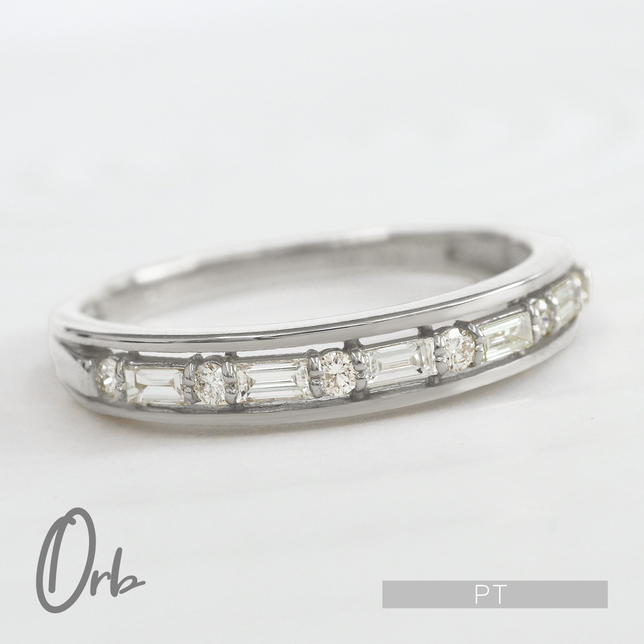 pt900 エタニティ リング ダイヤモンド バゲットカット 0.2ct 指輪 ジュエリー PT プラチナ ダイヤ バゲット バケット レディース 日本製|Orb jewelry(オーブジュエリー)