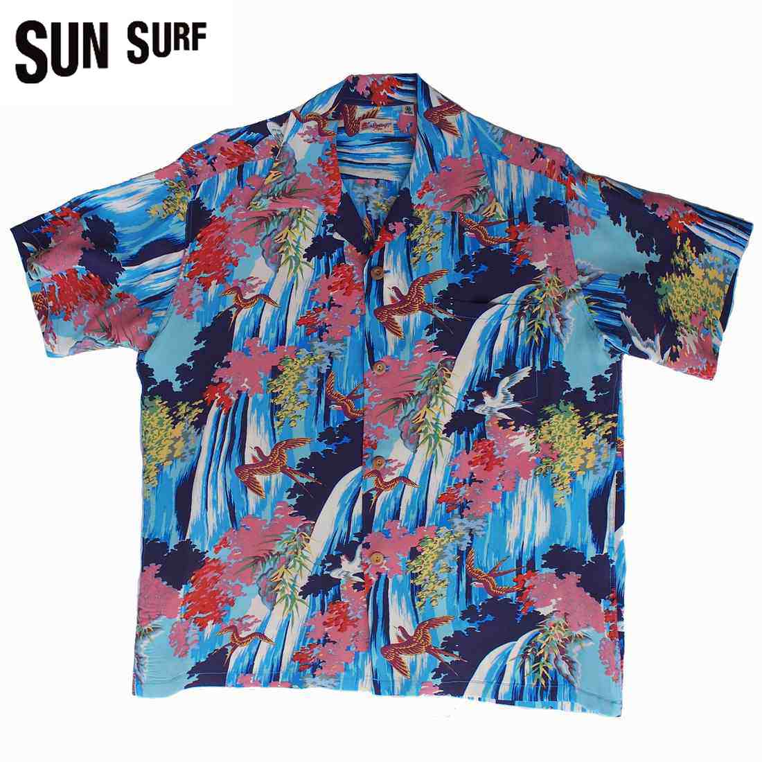 アロハシャツ　SUN SURF/サンサーフ レーヨンハワイアンシャツ「SWALLOW WILDLY FLUTTERING」ネイビー　 S・M・Lサイズ　メンズ【Japan Made Product】【送料無料】