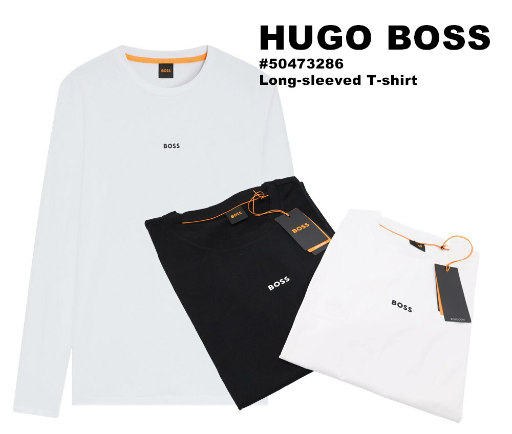 【2026年春夏モデル】ヒューゴボス メンズ 長袖 Tシャツ HUGO BOSS ORANGE ロンT ロゴT 50473286 クルーネック ロングスリーブTシャツ ストレッチコットン ロゴプリント 大きいサイズ