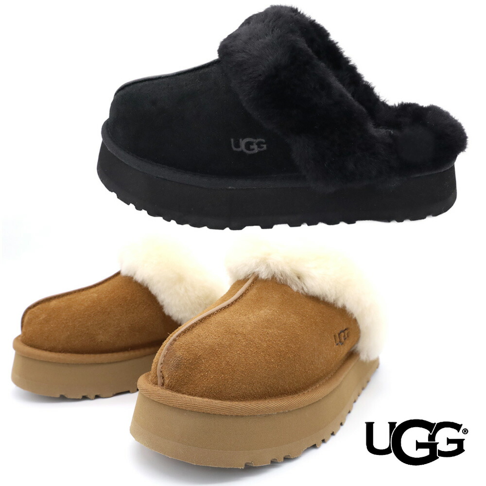 【UGG】アグ Disquette 厚底 スリッパ スリッポン UGG - アグ UGG スリッポン DISQUETTE 厚底 スリッパ 3.5cm
