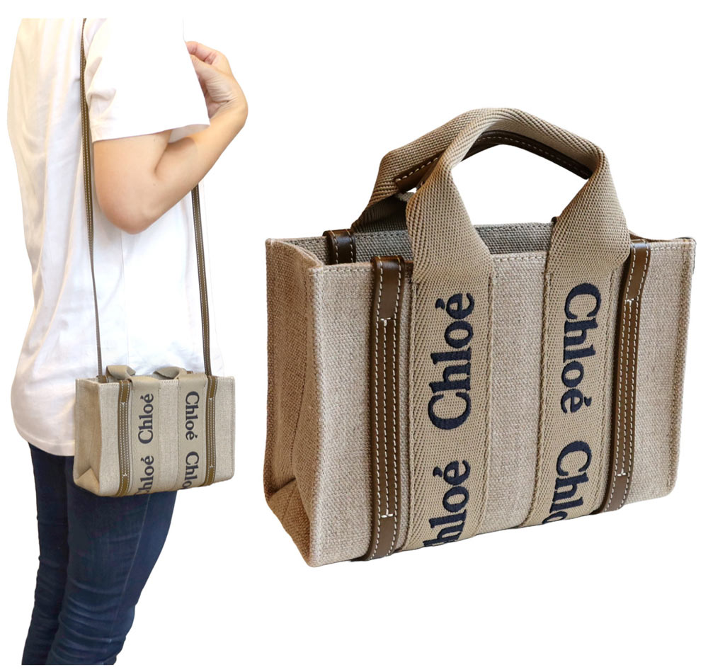 関税送料込み【Chloe】クロエ Woody ハンドバッグ ミニ Chloe ショルダーバッグ WOODY MINI ウッディ ミニ (Chloe