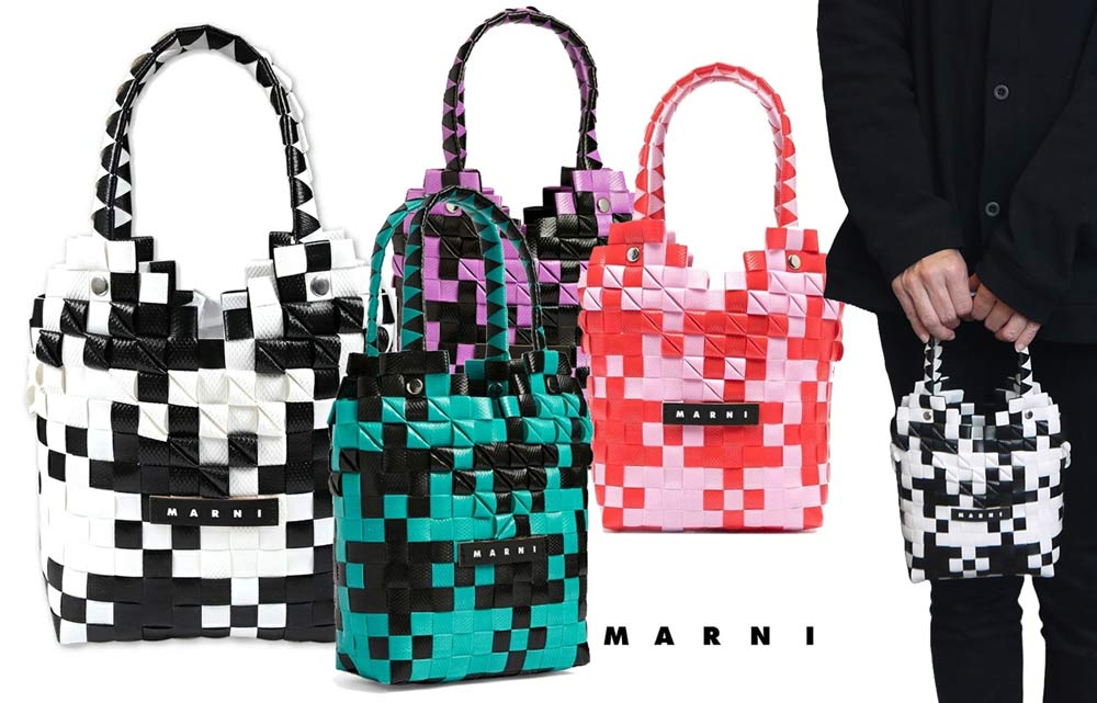 Marni ポッドバッグミニ　ピクニックバッグ　ブラックチェリー MARNI マルニ バッグ ピクニックバッグ バスケット SHMH006A00