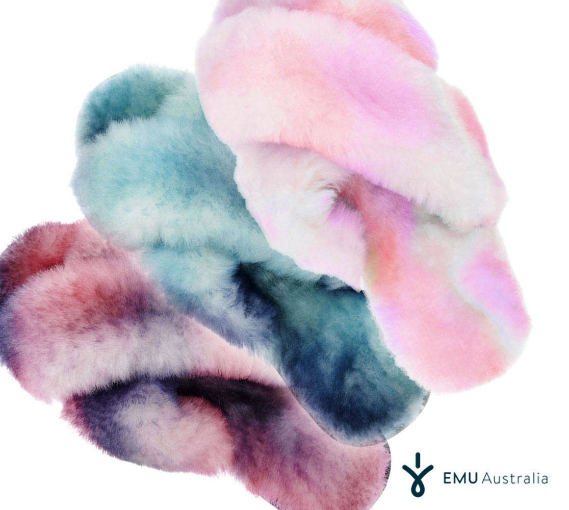 楽天市場】EMU エミュー ファーサンダル Mayberry Tie Dye
