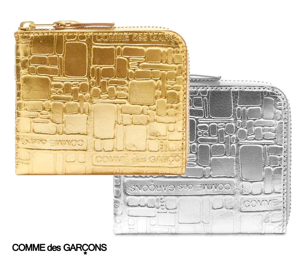 定価約3万円 COMME des GARCONS EMBOSSED BROWN chgardens_cdg-slg0092