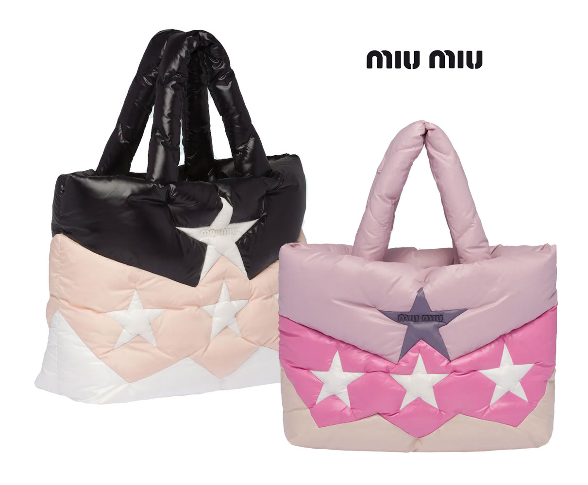 楽天市場】MiuMiu ミュウミュウ パデッドナイロン トートバッグ