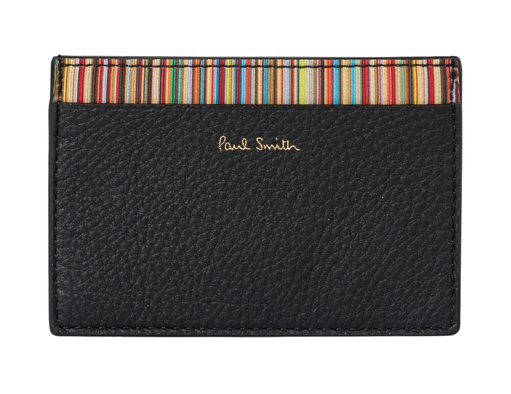 ポールスミス Paul Smith カードケース 名刺入れ 本革レザー ブラックストライプ Sale Off