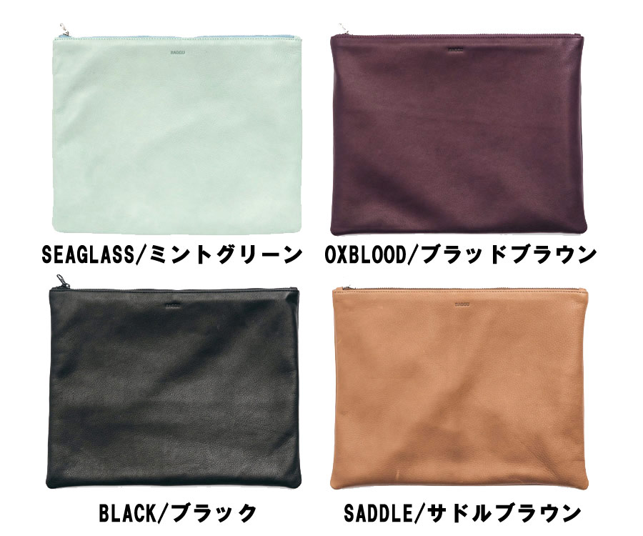 BAGGU バグゥ 本革レザークラッチバッグ ラージフラットポーチ Large Flat Pouch バグー 母の日 ギフト