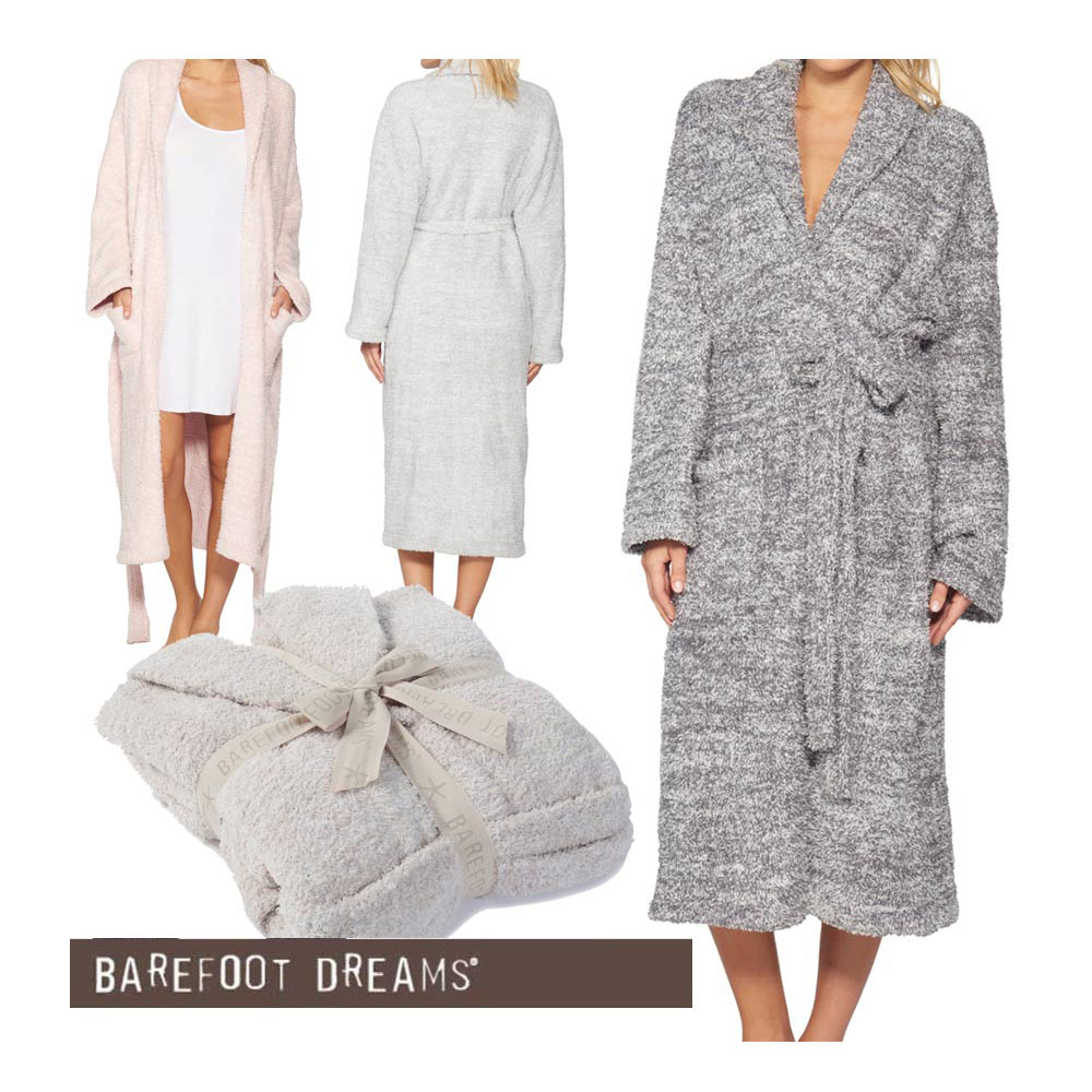 ベアフットドリームス(Barefoot Dreams)バスローブ ロングガウン(ストーン、ローズ、オーシャン、グラファイト)Cozychic Heathered Adult Robe