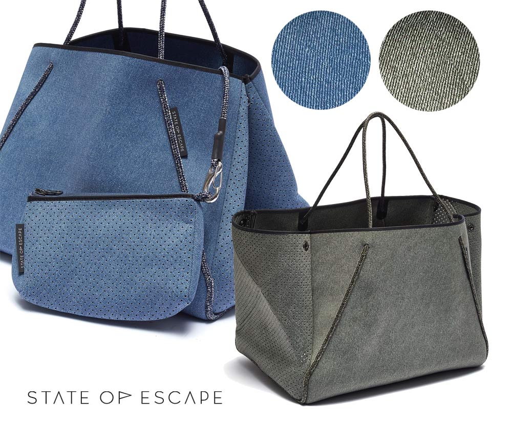 StateofEscape(ステイトオブエスケープ)デニムネオプレンバッグポーチ付き/トートバッグ/マザーズバッグ/Guisetotebag【あす楽対応_関東】