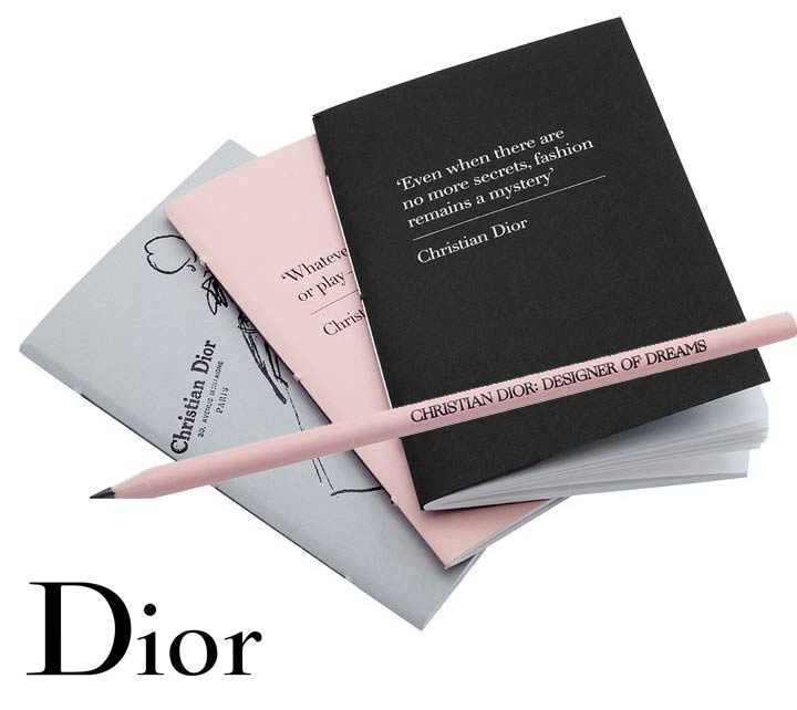 【DIOR展限定】クリスチャンディオール(Christian Dior)ノート3冊＆鉛筆  文具4点セット/ヴィクトリア＆アルバート博物館【あす楽対応_関東】｜ブランドShop オレンジクッキー