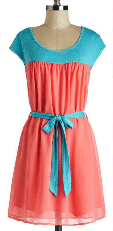 激安の モドクロス Modcloth リボンベルト付き半袖シフォンワンピース ドレス ピンク ブルー Modcloth101 Hidromares Com Br