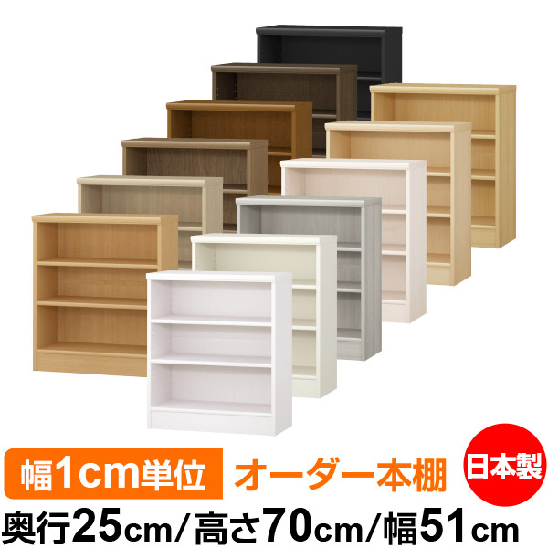 オーダー薄型本棚 壁面収納 ＋オプションオーダー 幅41 奥行25 高さ117