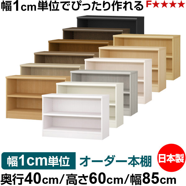 本棚 幅1cm単位オーダー 大容量 書棚 ラック｜奥行40cm 高さ60cm 幅85cm｜日本製 木製 大容量 耐荷重タフタイプ 書棚 シンプル収納 送料無料