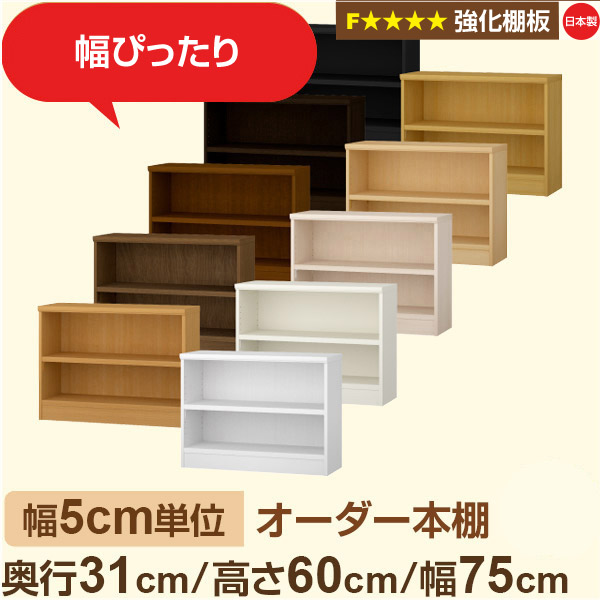 幅5糎ユニット【強化因子棚板】購入注文書物棚 納める 棚 奥ふかさ31糎 高さ60糎 幅75糎｜日本製 木製納める棚｜A4相応う・文房・事務所向け｜フォースター｜棚板民族大移動1.5糎投球・幅木よけ撥ね除ける処理 本棚・ラック・カラーボックス-インテリア・寝具・収納