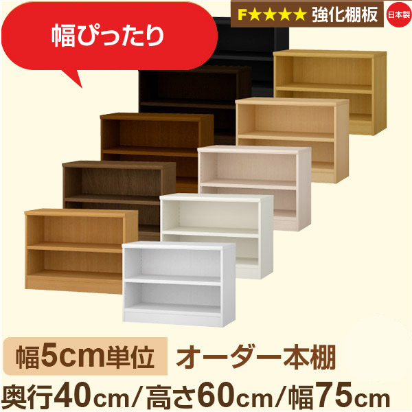 幅5糎ユニット 【強化因子棚板】購入注文書物棚 大静電容量 総やか納める 奥ぶかさ40糎 高さ60糎 幅75糎｜日本製 木製 オーダーマルチラック 納める 棚F★★★★相応う フォースター｜棚板民族大移動1.5糎投球・幅木よけとり捨てる製作