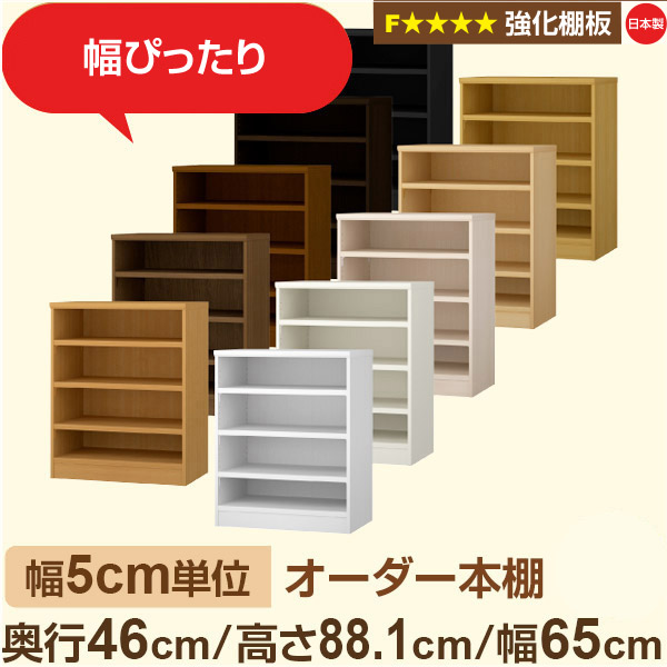幅5糎ユニット【強化因子棚板】購入注文書物棚 大電気容量 奥深 奥ふかさ46糎 高さ88糎 幅65糎｜日本製 木製 オーダーマルチラック 納める 棚【強化因子棚板】F★★★★相応う｜棚板民族大移動1.5糎投球・幅木よけ撥ね除ける処理 本棚・ラック・カラーボックス-本棚-収納家具