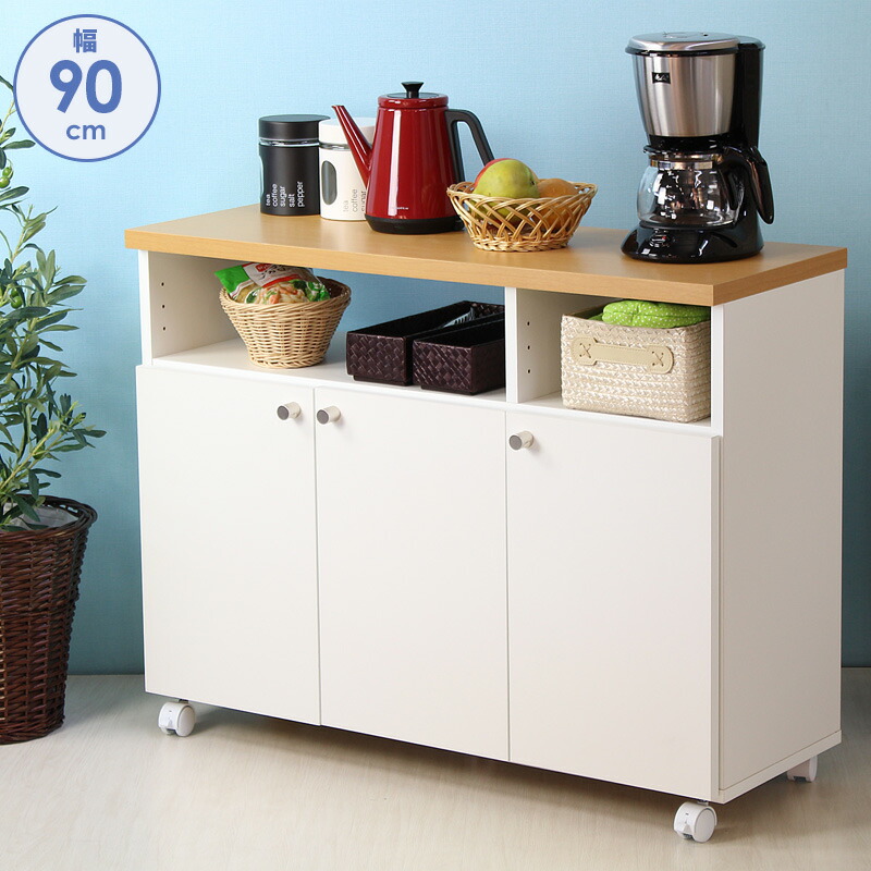 【美品】キャスター付きカウンターワゴン　幅90cm 楽天市場】キッチンラック キッチンカウンター キッチンワゴン