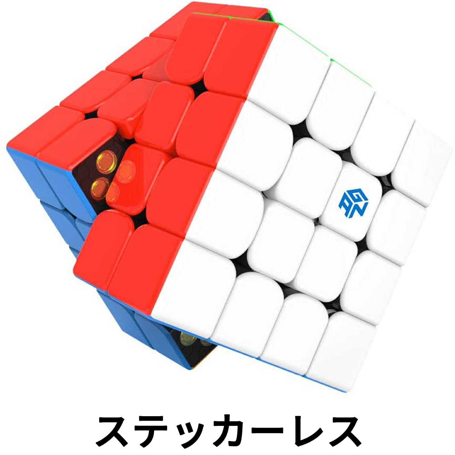 Gancube Gan 460 M 歩み正六面体 4x4 羅針盤積み込む枠 原物キューブ 磁気 競合い用向き ルービックキューブ 磁石 火器キューブ Gan460 M 墨ぞめ ステッカー 回章 バリアシオン 4x4x4 白色 磁石 萎縮 マグネット 内蔵 キューブ 立体考え物 シックキューブ 呪い キューブ