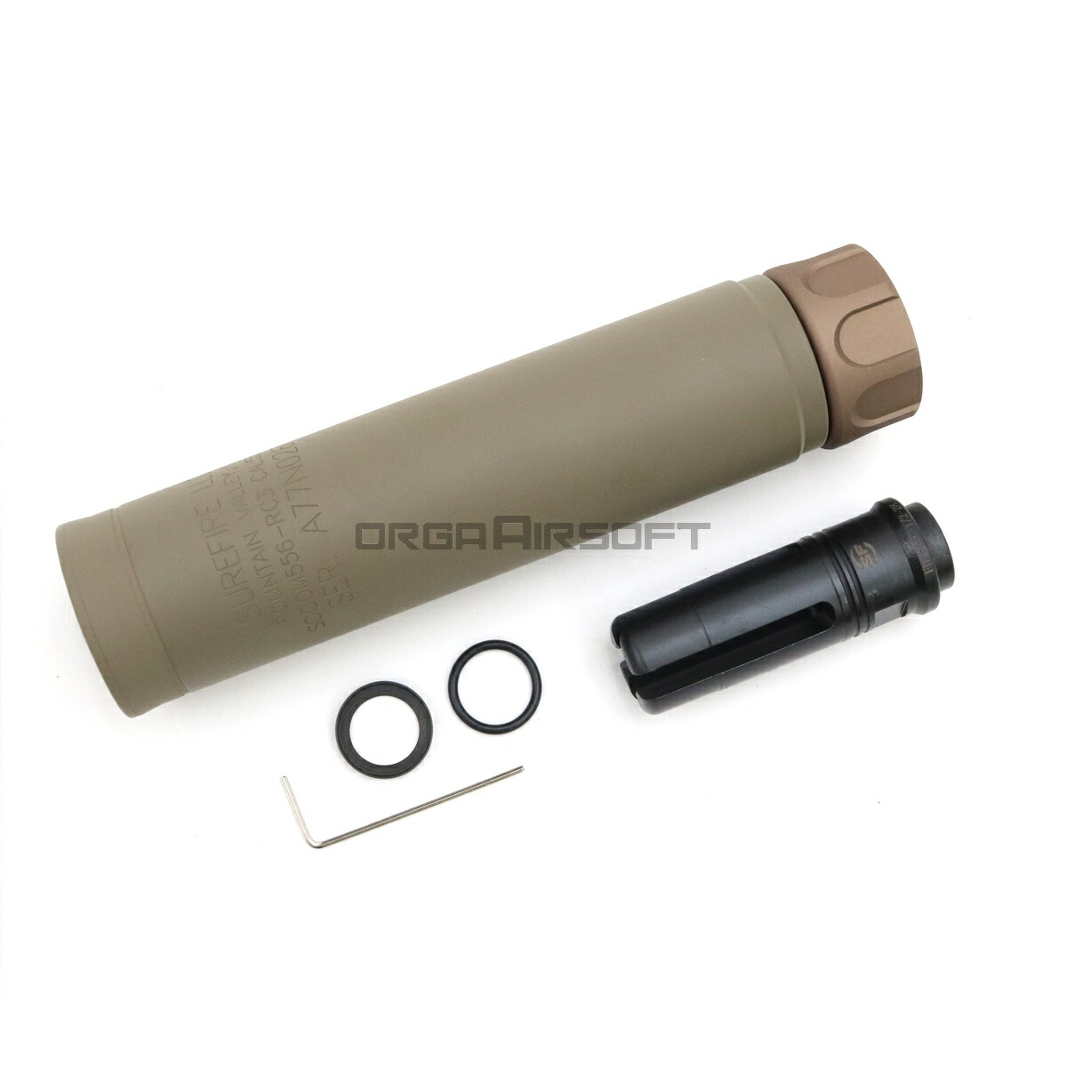 ＼エントリーでポイント10倍／【4月4日20時～4月10日1時59分まで】ANGRY GUN SUREFIREタイプ SOCOM556-RC3 サイレンサー DE アングリーガン サバゲー