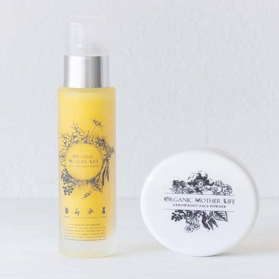 【5%OFF】ファンデーション卒業セット (サンケアスキンセラム×アロールートフェイスパウダー) / ORGANIC MOTHER LIFE オーガニックマザーライフ / オーガニック化粧品 / エシカル化粧品 / 坂田まこと