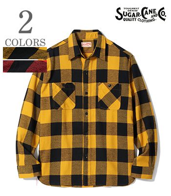 SUGAR CANE シュガーケーン 長袖|ツイル|ネルシャツ『TWILL CHECK WORK SHIRT』【アメカジ・ワーク】SC29557
