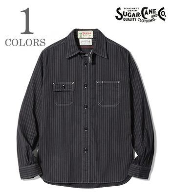 SUGAR CANE FICTION ROMANCE シュガーケーン 長袖|ウォバッシュストライプ|ワークシャツ『8.5oz. WABASH STRIPE WORK SHIRT』【アメカジ・ワーク】SC29585