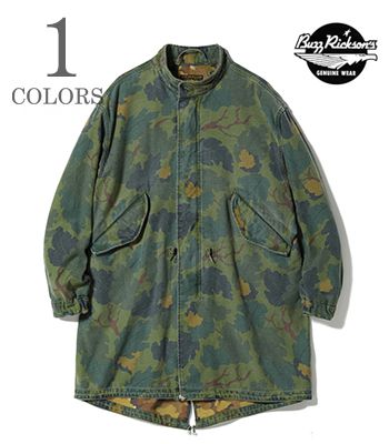 BUZZRICKSON’S バズリクソンズ うしろ側繻子|ミッチェル間鴨|活動の領域厚地の外套『Type M-65 (NO HOOD) MITCHELL PATTERN CAMOUFLAGE』【アメカジ・ミリタリー】BR15578
